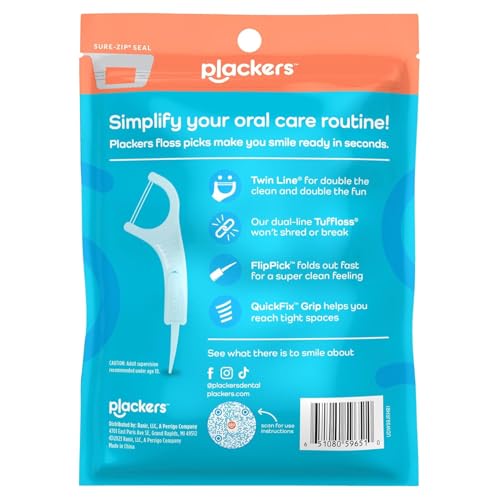 Plackers Whitening Floss Picks - 225 Count Twin Line Design