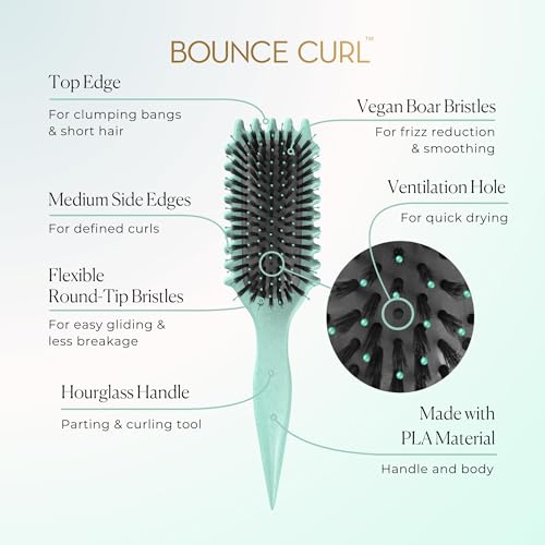 Bounce Curl Define EdgeLift Brush Bundle - Pink & Teal Brushes for Curly Hair Styling