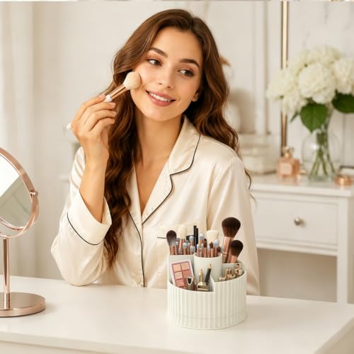 KDYNIX Extra Small 360° Rotating Makeup Brush & Cosmetic Organizer - Grey