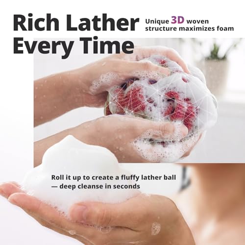 Aisen Japanese Exfoliating Shower Towel - 47" Extra-Long Body Scrubber