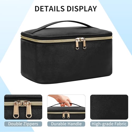 OCHEAL Large Capacity Travel Makeup Bag with Dividers & Handle