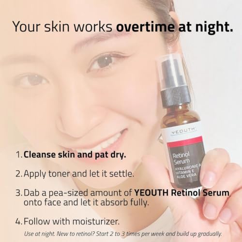 YEOUTH Retinol Serum with Hyaluronic Acid & Vitamin E, 2 Fl Oz