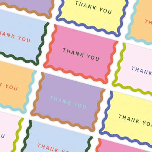 24 Pack Colorful Thank You Cards with Envelopes - Blank Notes