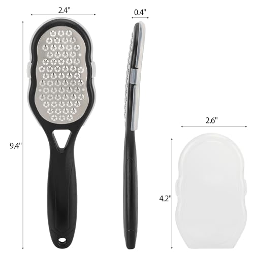 Stainless Steel Foot File Callus Remover Pedicure Rasp Foot Scrubber - 2 Pcs