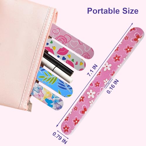 Colorful Double-Sided Nail Files 24 Pack - Professional Buffing & Shaping Tools
