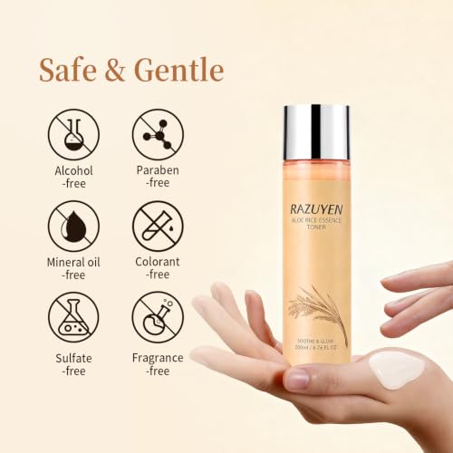 RAZUYEN Rice Toner 6.76 fl oz - Milky Hydrating Toner with Rice Ferment & Aloe