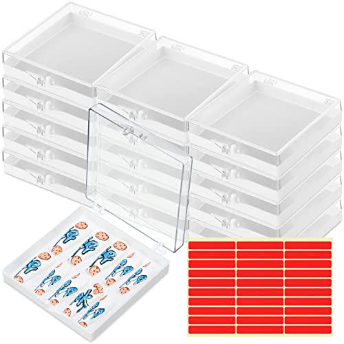 White 15 Pcs Nail Press On Display Case Organizer with Acrylic Storage Box