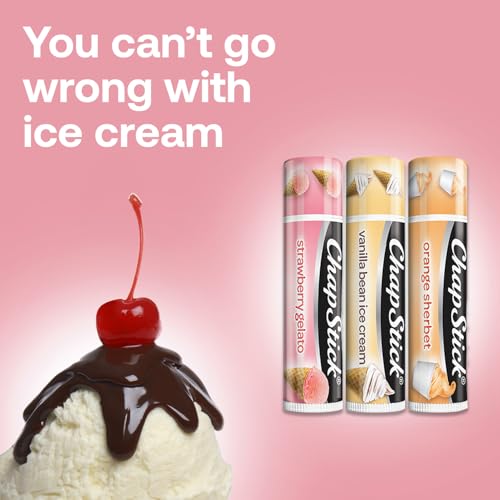 ChapStick Ice Cream Lip Balm Set – 3 Flavors, 0.15 Oz Each