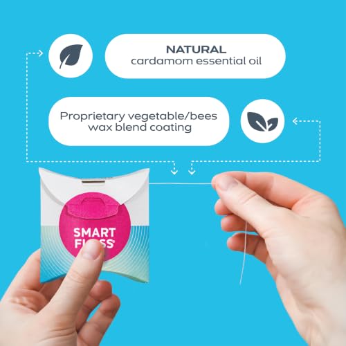 DrTung's Cardamom Expanding Natural Waxed Dental Floss - Pack of 3, 90 Feet Each