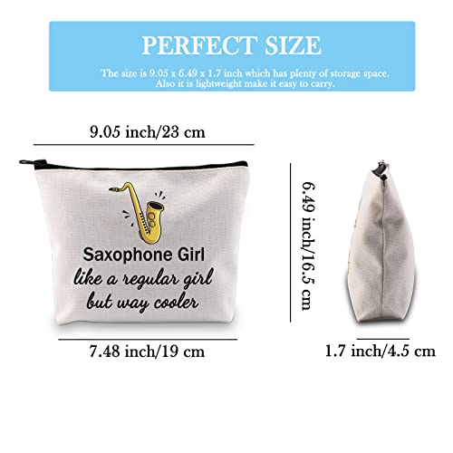 Saxophone Girl Makeup Bag - Saxophonist Gift Travel Cosmetic Organizer