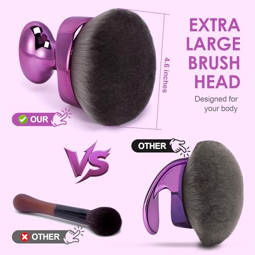 BABYSHEEP Purple Large Body Kabuki Brush & Self Tanner Makeup Applicator