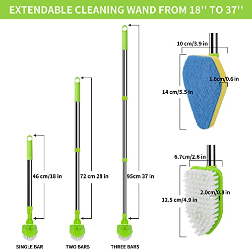 Durable Double-Sided Kitchen Sponges with Long Handle - 4 Pack