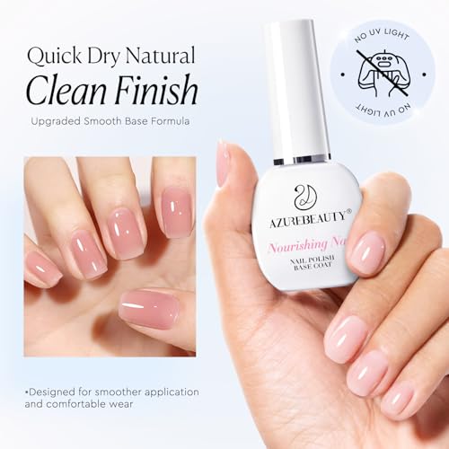 AZUREBEAUTY Clear Base Coat Nail Polish - Quick Dry & Smooth Formula