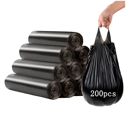 BAIYEUSO 4 Gallon Small Black Trash Bags - 200 Count Durable Waste Bags