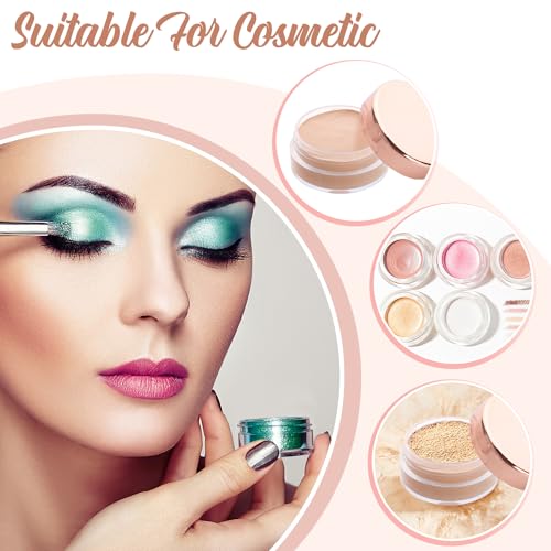 30 Pcs 5g Clear Plastic Cosmetic Jars with Rose Gold Lids