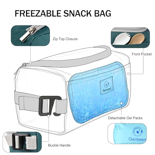 Genteen Insulated Small Cooler Bag with Ice Pack - 3L Leakproof Tote for School, Work, and Travel