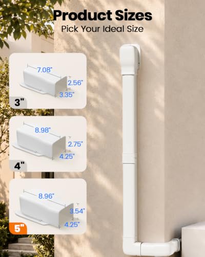 5" Mini Split Wall Cover Kit - Decorative PVC Line Set Cover
