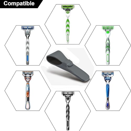LinMei Silicone Razor Travel Case Gray 2pcs Waterproof & Dustproof for Gillette, Parker, Merkur Razors