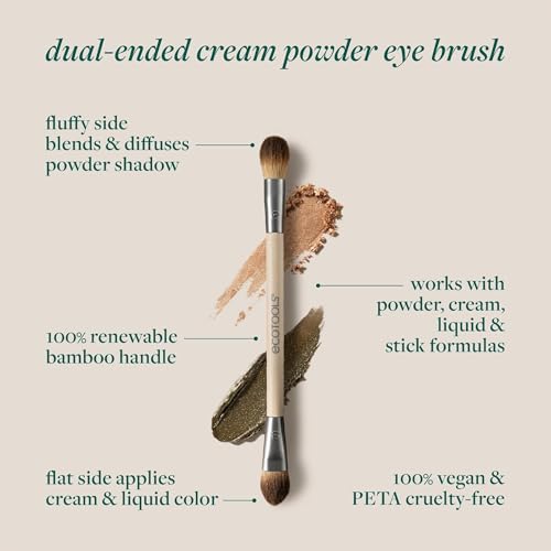 EcoTools Dual-Ended Eyeshadow Brush - Flat & Fluffy for Blending