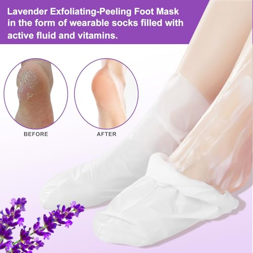 Liefiet Lavender Foot Peeling Mask 5 Pack – Exfoliating Foot Care