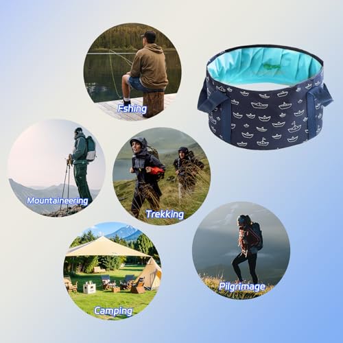 Portable Collapsible Foot Bath Basin 13.8 Inch Diameter Travel Foot Spa Tub