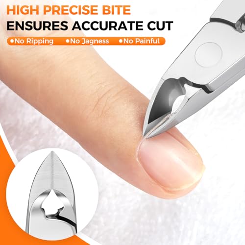 Professional Nail Cuticle Trimmer with Half-Jaw Precision Blades