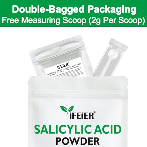 iFEiER Pure Salicylic Acid Powder - Cosmetic Grade BHA for DIY Skincare 250g