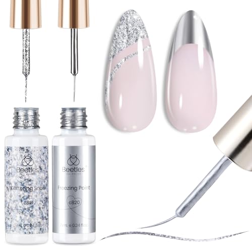 Beetles Reflective Glitter Gel Nail Polish Set for Nail Art - 2 Pcs