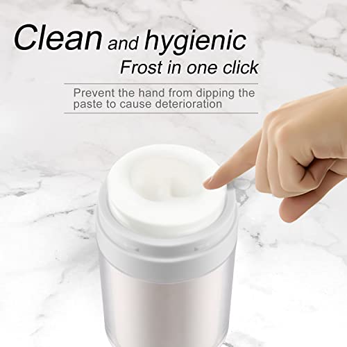 2 Pack 3.4 oz Airless Pump Jar - Vacuum Refillable Lotion Container