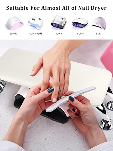 LIONVISON White Microfiber Leather Nail Arm Rest Cushion