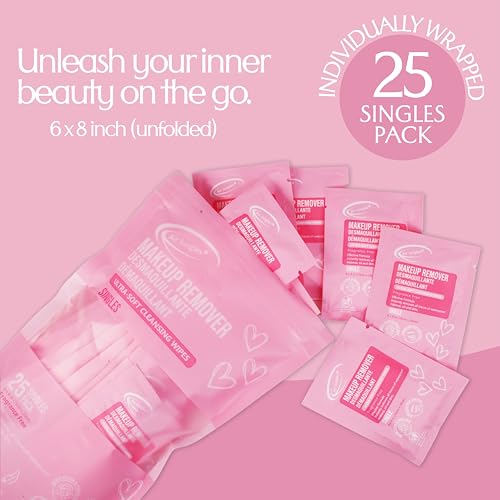 Air Jungles Micellar Makeup Remover Wipes, 50 Individually Wrapped Wipes