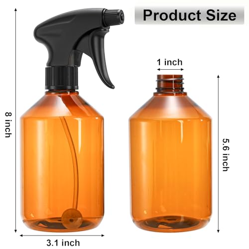Bekith 6 Pack 17oz Refillable Plastic Spray Bottles with Adjustable Nozzle