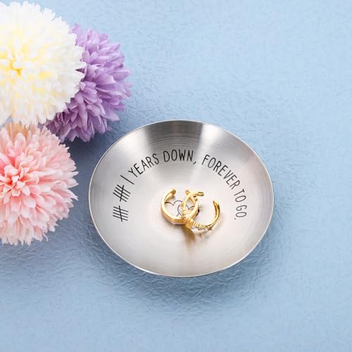 11th Anniversary Stainless Steel Ring Holder - Engraved Gift for Couples