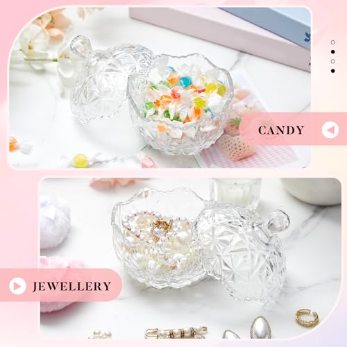 Tioncy Clear Body Powder Container Set with 2 Velour Puffs
