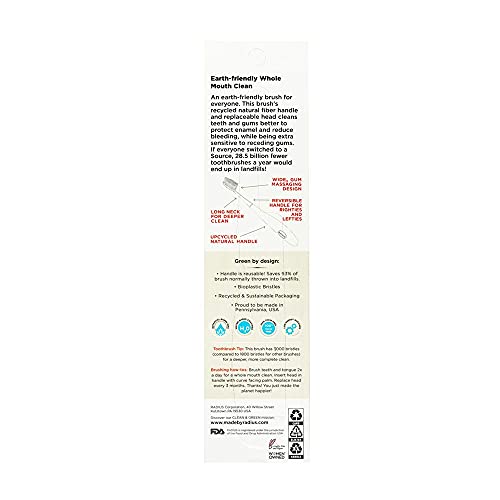 RADIUS Source Toothbrush - Ergonomic Medium Brush for Gum Health