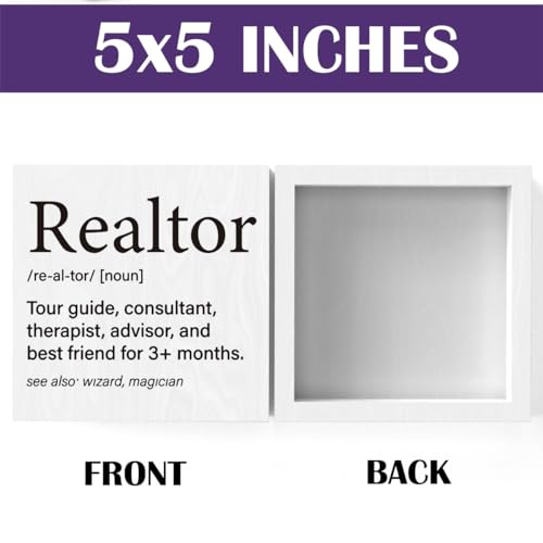 Realtor Definition Sign | Humorous 5x5 Inch Gift for Realtors