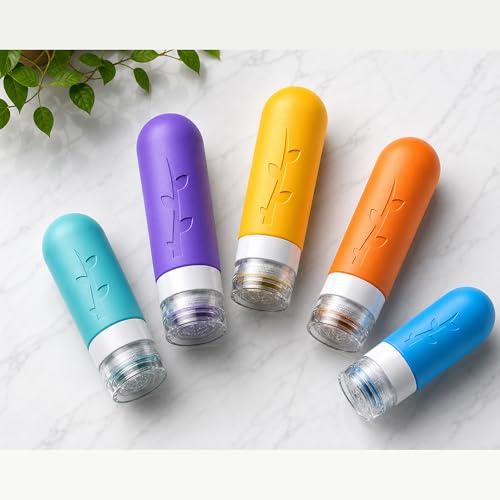 Multicolor TSA Approved Travel Bottles Set - Leakproof Silicone Toiletry Containers