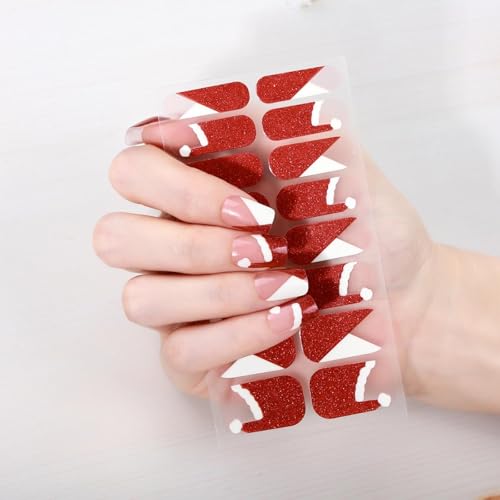 Sevgob Color A6 Christmas Nail Wraps 6 Sheets Glow in Darkness Self-Adhesive