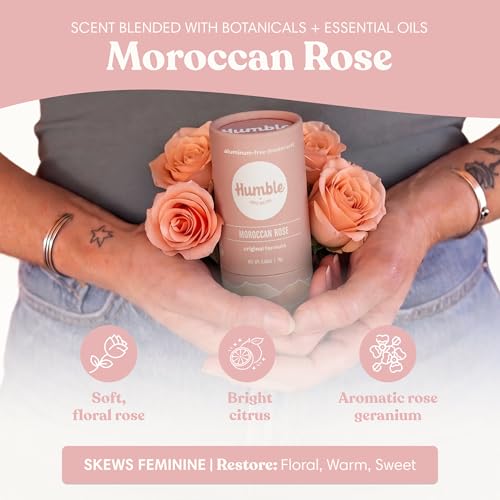 Humble Aluminum-Free Deodorant - Moroccan Rose, 2.5 oz Stick