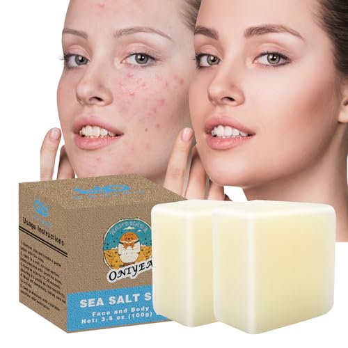Sea Salt & Goat Milk Bar Soap - Natural Moisturizing Skin Care for All Skin Types - Pack of 2