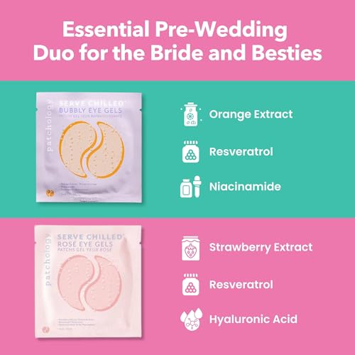 Patchology Hydrating Under Eye Gel Patches ? I Do Crew Bridesmaid Gift Set with Ros? & Bubbly Serve Chilled Eye Masks (6 Count) ? Cooling, Depuffing Skincare for Bridal Prep, Gifting & Self-Care