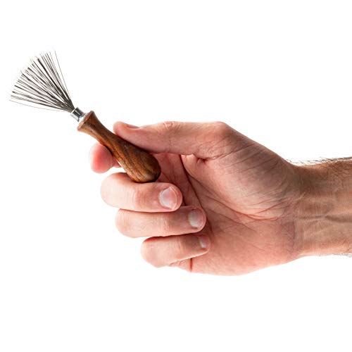 Handmade Beard & Hair Brush Cleaner with Rosewood & Stainless Steel - Long Rake