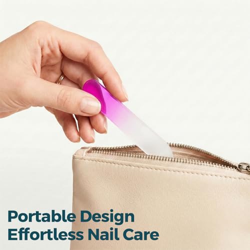 SIUSIO 30-Pack Professional Glass Nail Files - Crystal Buffers for Natural Nails