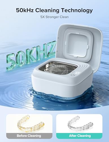 Siinsay Ultrasonic Retainer Cleaner, 170ml Portable Machine for Aligners