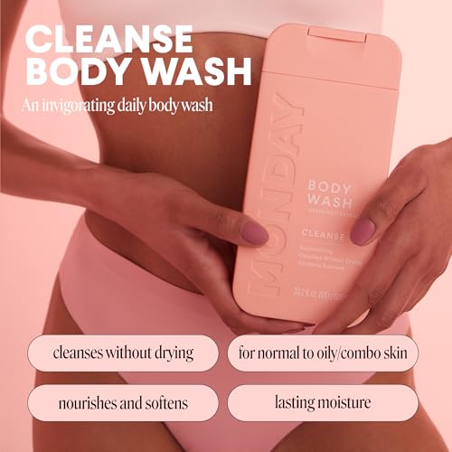 MONDAY HAIRCARE CLEANSE Body Wash Dual Pack - Grapefruit Extract & Hyaluronic Acid, 600 mL for Normal to Oily Skin