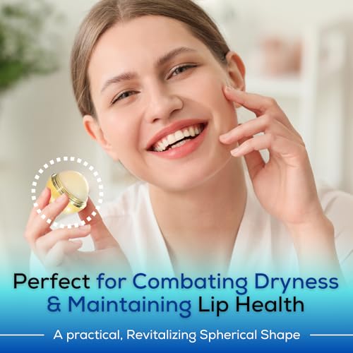 SoftBeso Gold-Vanilla Lip Balm Ball 1 Count Vegan & Hydrating Moisturizer
