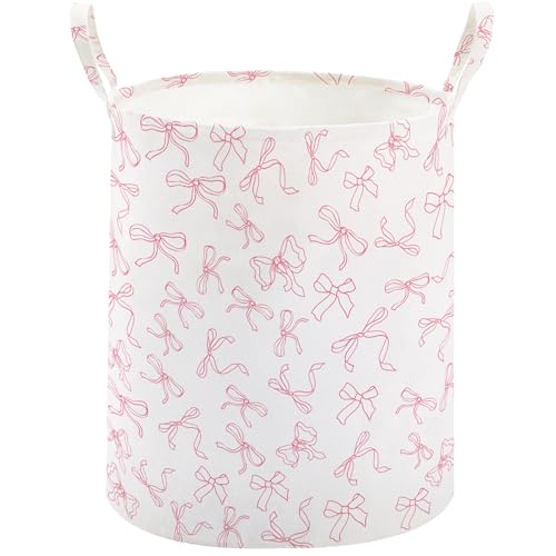 Large Baby Laundry Basket with Handles - Pink Nursery Hamper