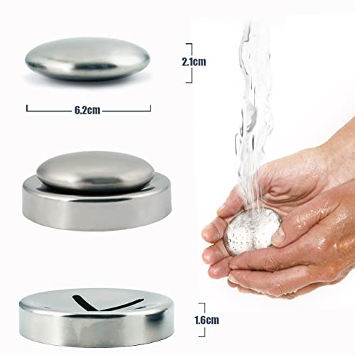 Stainless Steel Odor Remover Soap with Stand for Hands & Kitchen Use
