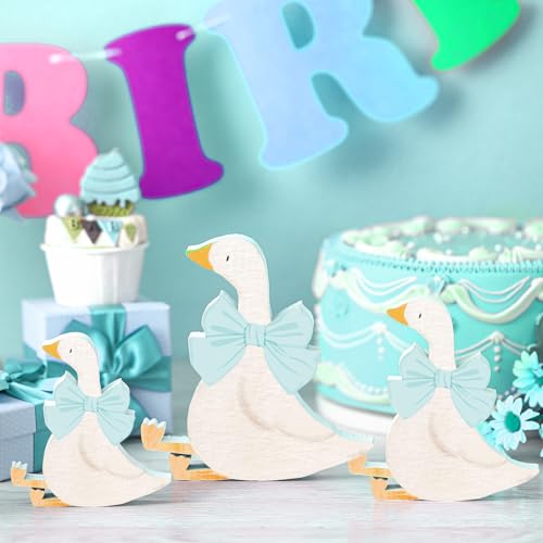 Silly Goose Birthday Party Decoration - 3 Pcs Wooden Centerpieces
