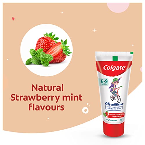 Colgate Kids Toothpaste for Ages 6-9, Strawberry Mint Flavor, 80g